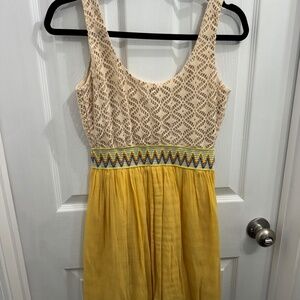 Lily Rose Yellow and Beige Dress